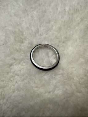 Sterling Silver Black Enamel Ring